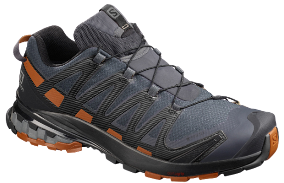 Кроссовки мужские Salomon XA Pro 3D V8 GTX Wide Ebony/Caramel Cafe/Black - Фото 1 большая