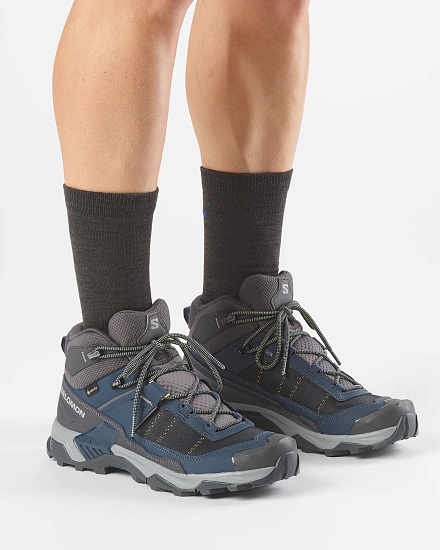 Кроссовки мужские Salomon X Ultra 5 Mid Gtx Spellbound/Asphalt/Black - Фото 4 большая