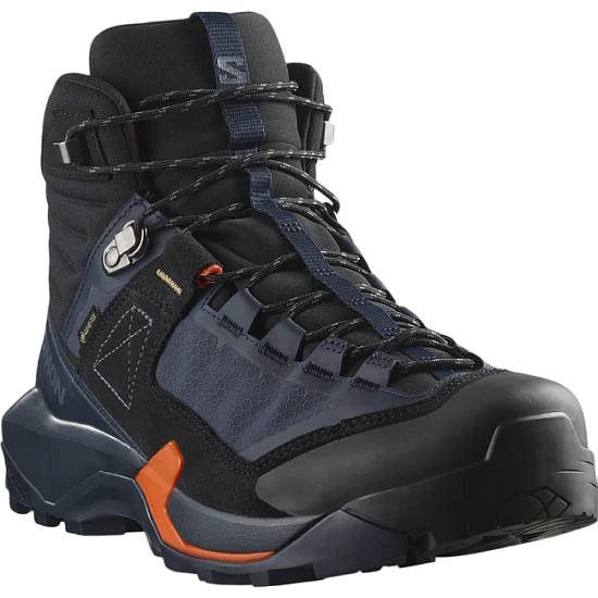 Кроссовки мужские Salomon X Ultra Alpine Mid Gtx Blue Nights/Black/Red Orange - Фото 3 большая