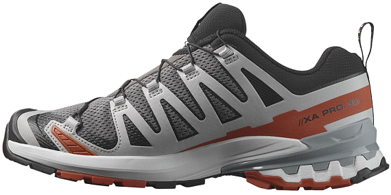 Кроссовки мужские Salomon Xa Pro 3D V9 Castlerock/Black/Burnt Ochre - Фото 4 большая
