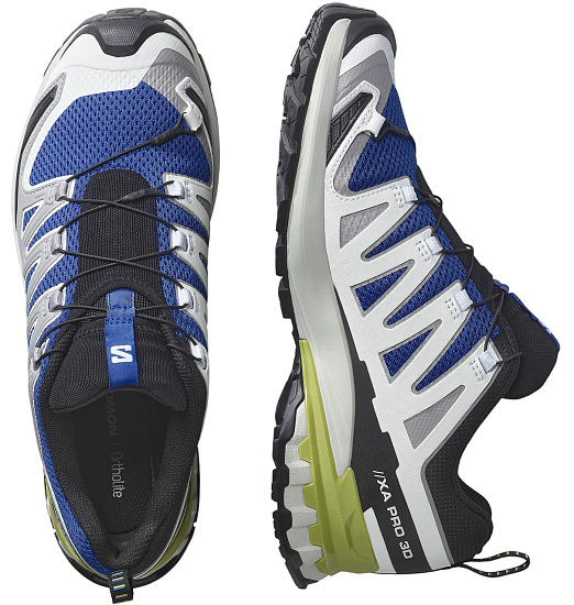 Кроссовки мужские Salomon Xa Pro 3D V9 Nautical Blue/Alloy/Citron - Фото 5 большая