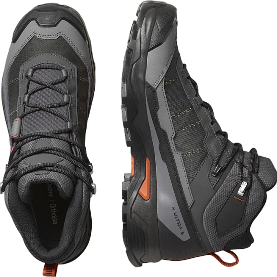 Кроссовки мужские Salomon X Ultra 5 Mid Gtx Asphalt/Castlerock/Burnt Ochre - Фото 3 большая