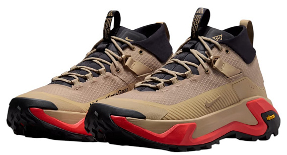 Кроссовки мужские Nike ACG Zegama Hike British Khaki/Linen/Lt Crimson/Black/Anthracite - Фото 6 большая