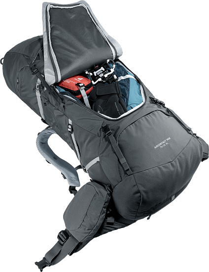 Рюкзак женский Deuter Aircontact Pro 75+10 SL Graphite - Фото 7 большая