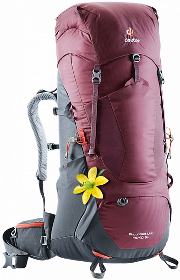 Рюкзак женский Deuter Aircontact Lite 45 + 10 SL Maron-Graphite - Фото 1 большая