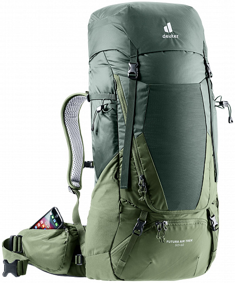 Рюкзак Deuter Futura Air Trek 50+10 Ivy/Khaki - Фото 6 большая