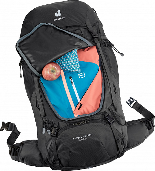 Рюкзак женский Deuter Futura Air Trek 55+10 SL Black/Graphite - Фото 12 большая