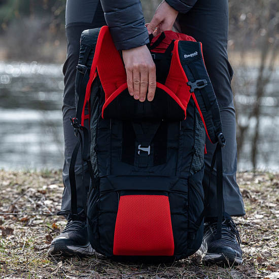 Рюкзак женский Bergans Helium V5 40 Red Sand/Black/Aluminium - Фото 2 большая