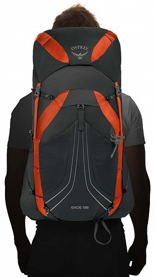 Рюкзак Osprey Exos 58 Blaze Black - Фото 3 большая