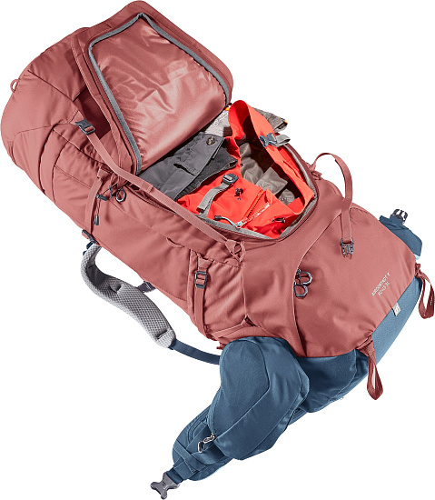 Рюкзак женский Deuter Aircontact X 80+15 SL Redwood/Ink - Фото 10 большая