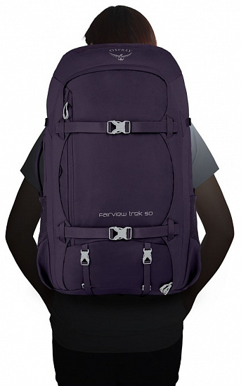 Рюкзак женский Osprey Fairview Trek 50 Charcoal Grey - Фото 5 большая
