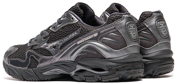 Кроссовки Mizuno Wave Rider 10 BlackSand/BlackSand/MetallicGr - Фото 7 большая