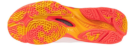 Кроссовки Mizuno Wave Lightning Z8 Mid White/Fiery Coral 2/Citrus - Фото 3 большая