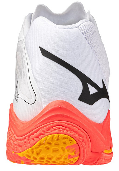 Кроссовки Mizuno Wave Lightning Z8 Mid White/Fiery Coral 2/Citrus - Фото 6 большая