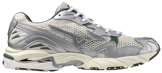 Кроссовки Mizuno Wave Rider 10 Snow White/Slate/Bistro Green - Фото 4 большая