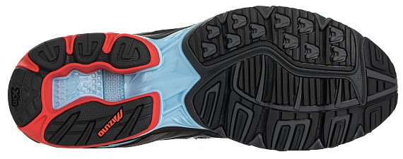 Кроссовки мужские Mizuno Wave Rider 10 Т.Сер/Гол/Крас - Фото 4 большая