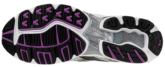 Кроссовки Mizuno Wave Rider 10 Snow White/Blk/Slate - Фото 2 большая