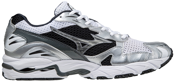 Кроссовки Mizuno Wave Rider 10 White/Silver/Black - Фото 4 большая