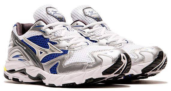 Кроссовки Mizuno Wave Rider 10 White/Silver/SurfTheWeb - Фото 2 большая