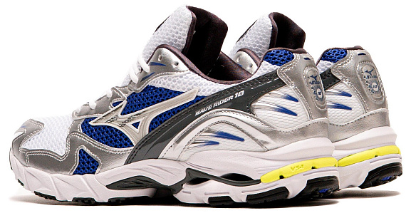 Кроссовки Mizuno Wave Rider 10 White/Silver/SurfTheWeb - Фото 3 большая