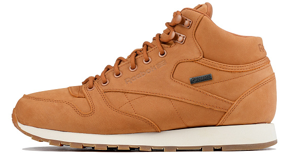 Кроссовки мужские Reebok Cl Lthr Mid Gtx-Thin L-Brown - Фото 1 большая