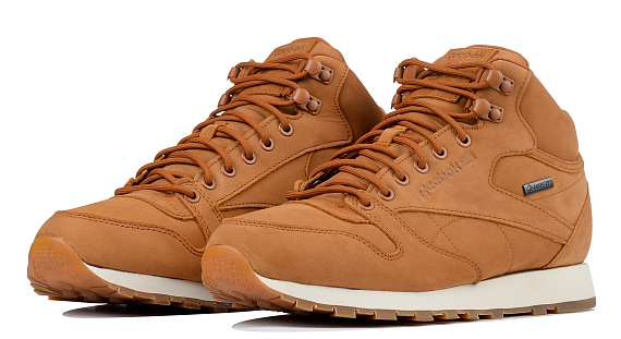Кроссовки мужские Reebok Cl Lthr Mid Gtx-Thin L-Brown - Фото 2 большая