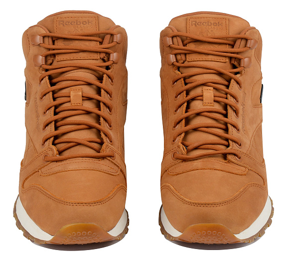 Кроссовки мужские Reebok Cl Lthr Mid Gtx-Thin L-Brown - Фото 3 большая