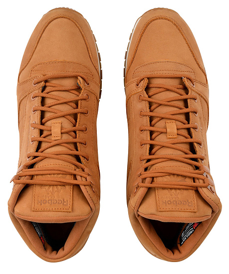Кроссовки мужские Reebok Cl Lthr Mid Gtx-Thin L-Brown - Фото 4 большая