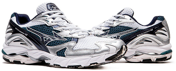 Кроссовки Mizuno Wave Rider 10 White/Baritoneblue/Deepteal - Фото 2 большая