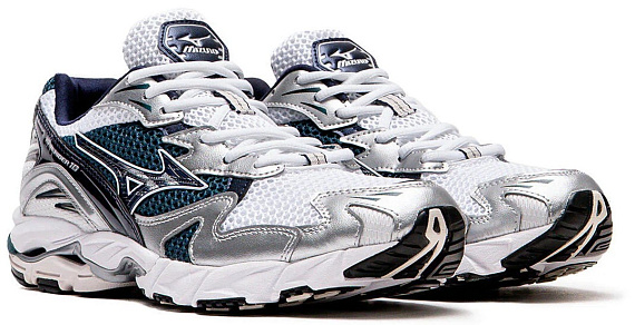 Кроссовки Mizuno Wave Rider 10 White/Baritoneblue/Deepteal - Фото 4 большая