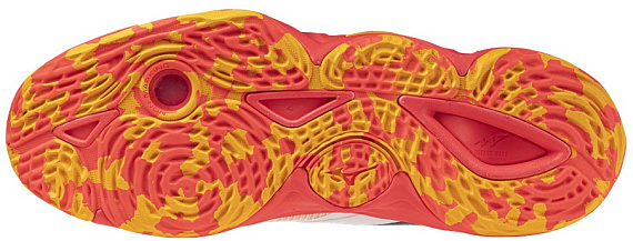 Кроссовки Mizuno Wave Momentum Elite Mid White/Fiery Coral 2/Citrus - Фото 4 большая