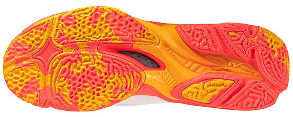 Кроссовки Mizuno Wave Lightning Z8 White/Fiery Coral 2/Citrus - Фото 2 большая