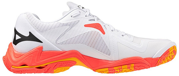 Кроссовки Mizuno Wave Lightning Z8 White/Fiery Coral 2/Citrus - Фото 5 большая
