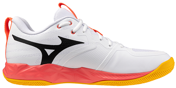 Кроссовки Mizuno Wave Momentum Pro White/Fiery Coral 2/Citrus - Фото 3 большая