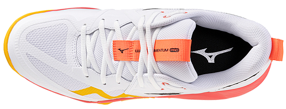 Кроссовки Mizuno Wave Momentum Pro White/Fiery Coral 2/Citrus - Фото 4 большая