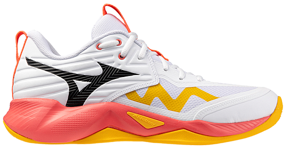 Кроссовки Mizuno Wave Momentum Pro White/Fiery Coral 2/Citrus - Фото 1 большая
