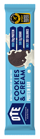 Протеиновый батончик OTE Молочный шоколад Cookies and Cream 63 гр - Фото 1 большая
