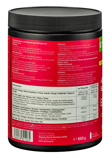 Изотоник с BCAA Squeezy Energy Drink Лимон 650г - Фото 3 большая