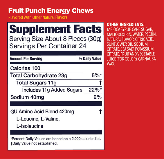 Конфеты жевательные GU Energy Chews Фруктовый - Фото 2 большая