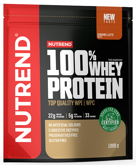 Напиток протеиновый Nutrend 100% Whey Protein Карамельный латте 1 кг - Фото 1 большая