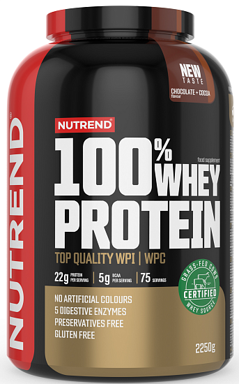 Напиток протеиновый Nutrend 100% Whey Protein Шоколад-какао 2,25 кг - Фото 1 большая