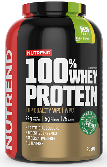 Напиток протеиновый Nutrend 100% Whey Protein Киви-банан 2,25 кг - Фото 1 большая