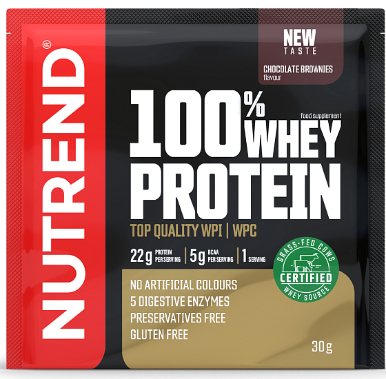 Напиток протеиновый Nutrend 100% Whey Protein Шоколадный брауни 30 г - Фото 1 большая