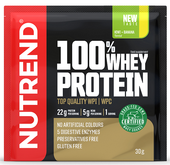 Напиток протеиновый Nutrend 100% Whey Protein Киви-банан 30 г - Фото 1 большая