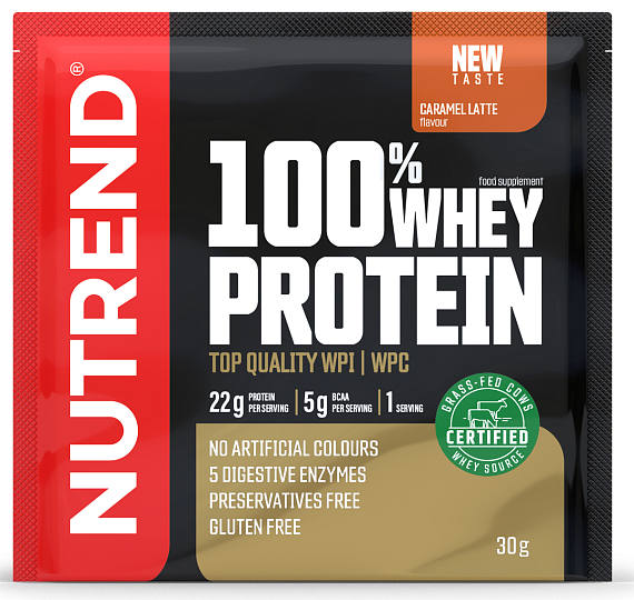 Напиток протеиновый Nutrend 100% Whey Protein Карамельный латте 30 г - Фото 1 большая
