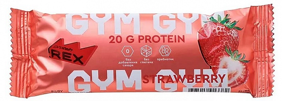 Батончик Protein Rex протеиновый Клубничный Десерт 60г - Фото 1 большая