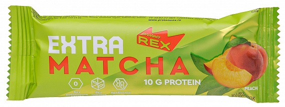 Батончик Protein Rex протеиновый Матча-Персик 40г - Фото 1 большая