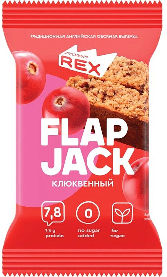 Печенье Protein Rex овсяное протеиновое Флэпджек Клюквенное 60г - Фото 1 большая