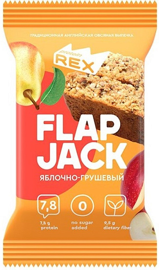Печенье Protein Rex овсяное протеиновое Флэпджек Яблочно-Грушевое 60г - Фото 1 большая