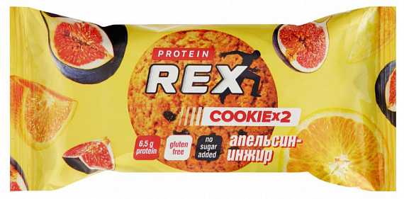 Печенье Protein Rex протеиновое Апельсин-Инжир 50г - Фото 1 большая